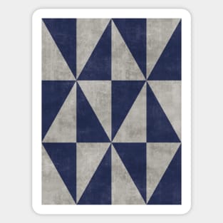 Geometric Triangle Pattern - Grey, Blue Concrete Sticker